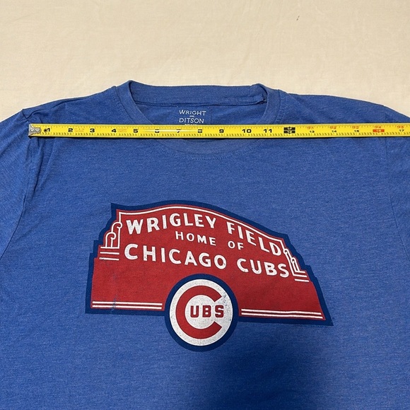 NWOT Chicago Cubs Heather Royal Wrigley Field Marquee Distressed Tee Size S - Picture 6 of 9